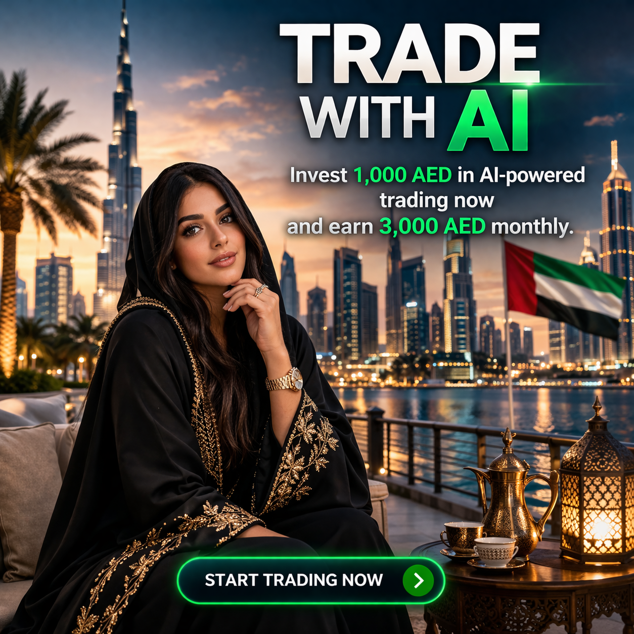 Dubai skyline with ad-noc toll gates